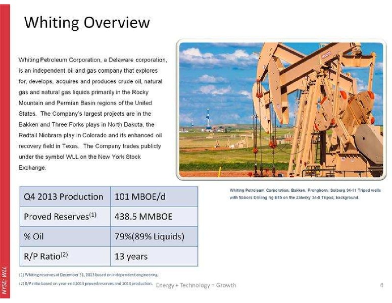 RAYMOND JAMES 35TH ANNUAL INSTITUTIONAL INVESTORS CONFERENCE – Whiting Petroleum Corp. – slide 5