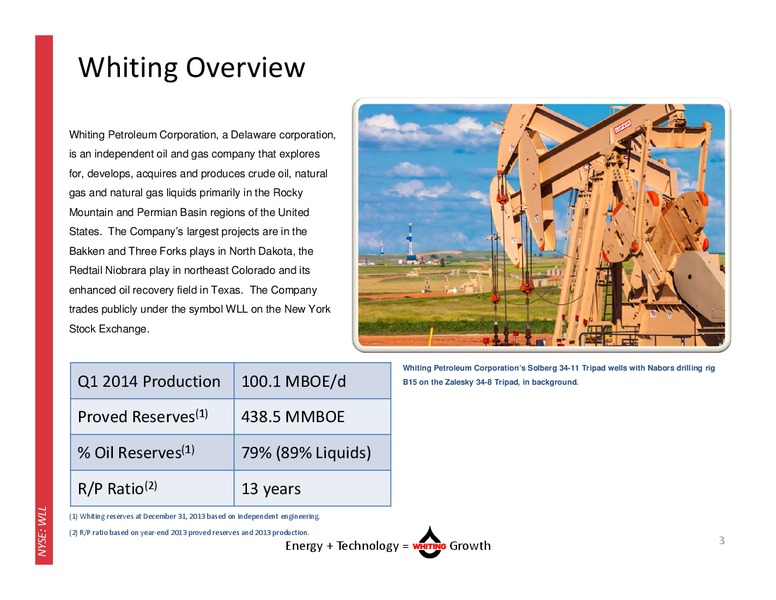 MAY 2014 CORPORATE PRESENTATION – Whiting Petroleum Corp. – slide 2