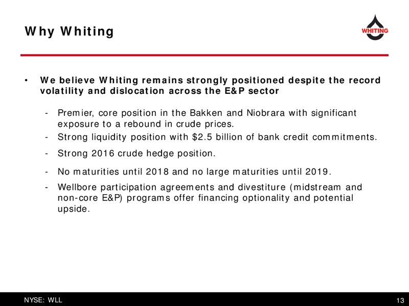 Citi Global Energy and Utilities Conference – Whiting Petroleum Corp. – slide 13