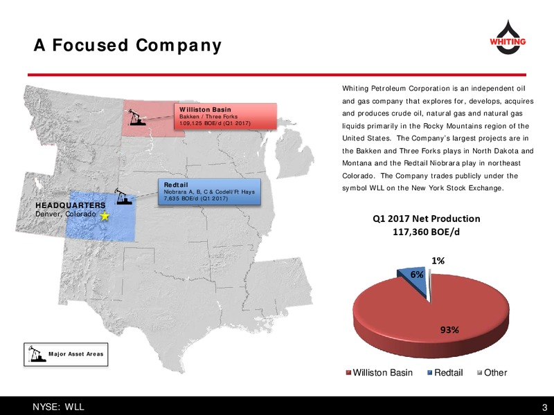 2017 Bank of America Merrill Lynch Energy Credit Conference – Whiting Petroleum Corp. – slide 3