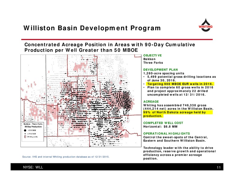 EnerCom The Oil & Gas Conference – Whiting Petroleum Corp. – slide 11