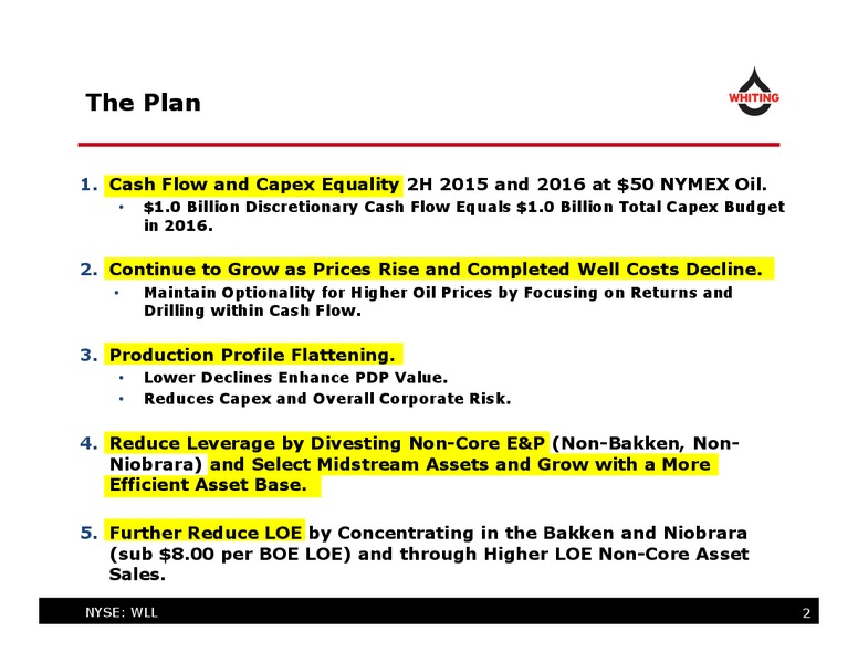Barclays Capital CEO Energy Power Conference – Whiting Petroleum Corp. – slide 2