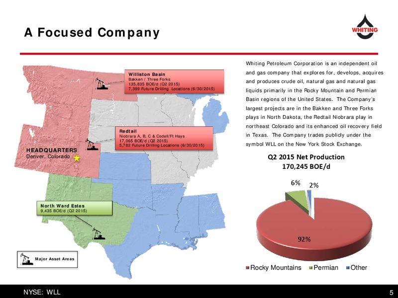 OGIS San Francisco 2015 – Whiting Petroleum Corp. – slide 5