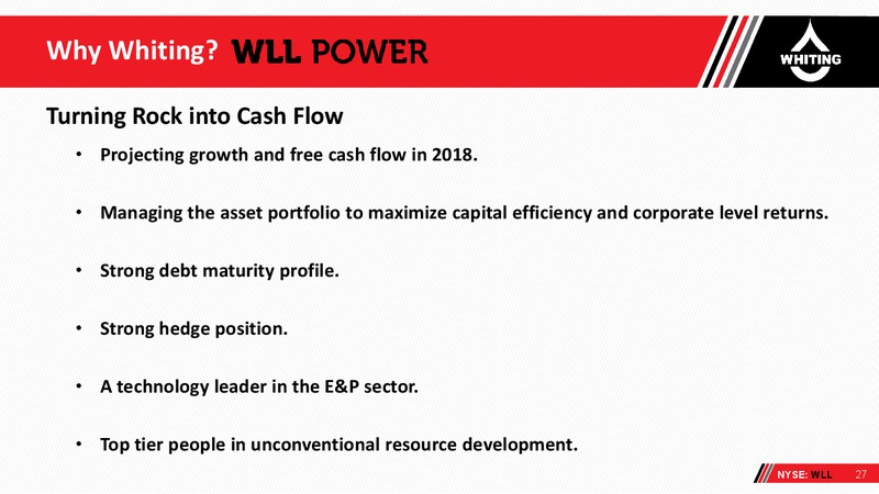 Bank of America Merrill Lynch Global Energy Conference 2018 – Whiting Petroleum Corp. – slide 26