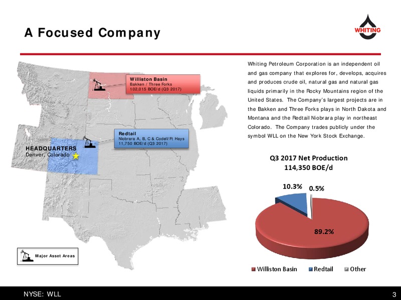 December 2017 Corporate Presentation – Whiting Petroleum Corp. – slide 3