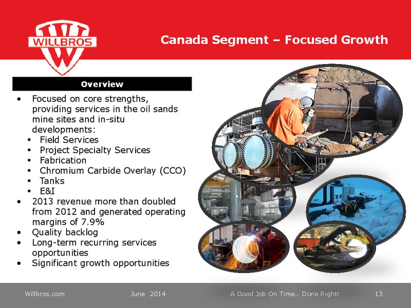 CREDIT SUISSE ENGINEERING & CONSTRUCTION CONFERENCE – Willbros Group, Inc – slide 13