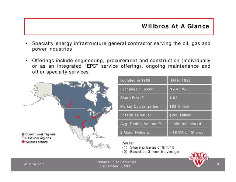 Global Hunter Securities Conference – Willbros Group, Inc – slide 2