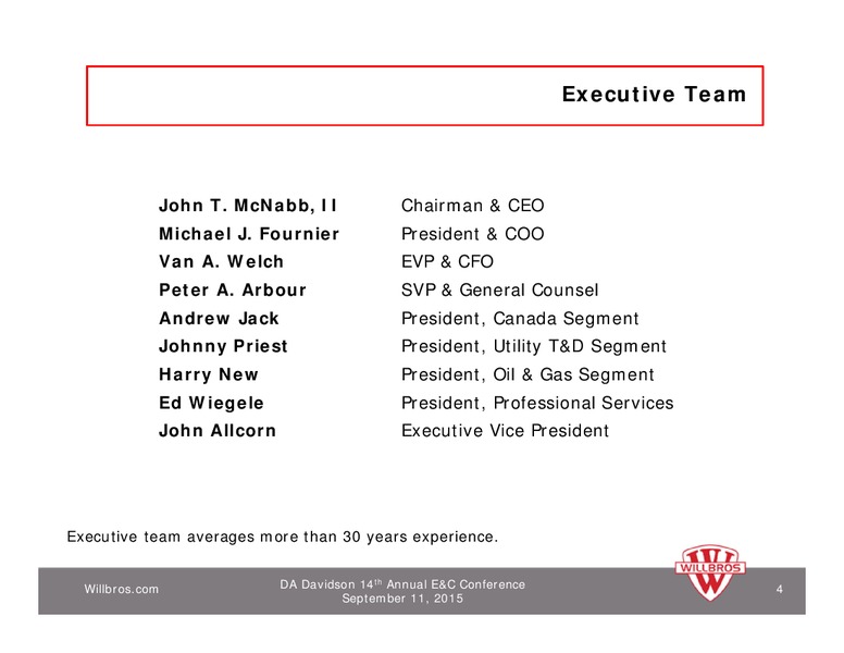 DA Davidson 14th Annual EC Conference – Willbros Group, Inc – slide 3