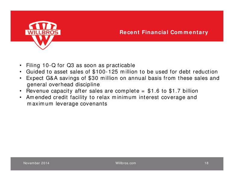 NOVEMBER 2014 INVESTOR CONFERENCE – Willbros Group, Inc – slide 17