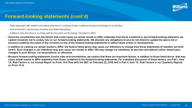 January Investor Meetings – Williams Companies, Inc. – slide 36