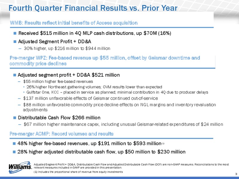 Q4 2014 RESULTS – Williams Companies, Inc. – slide 3