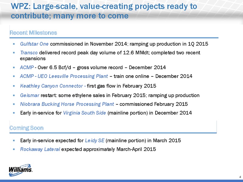Q4 2014 RESULTS – Williams Companies, Inc. – slide 4