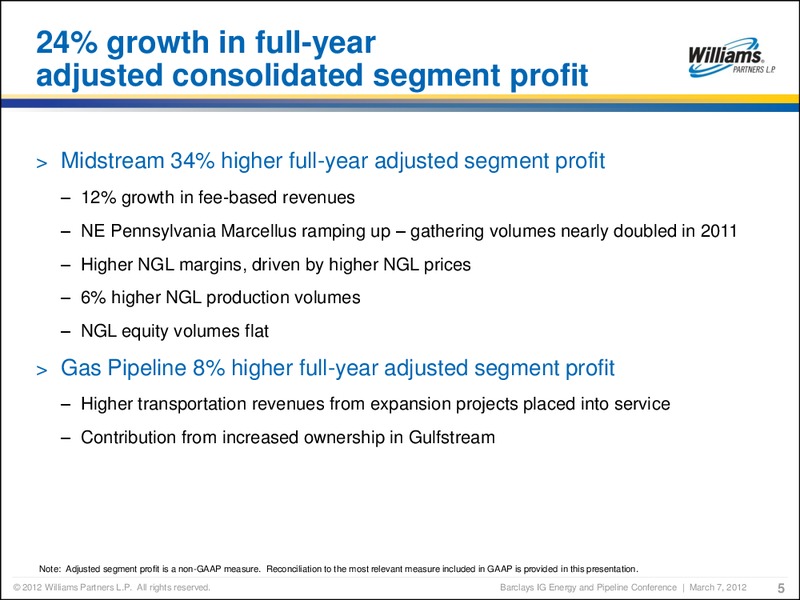 BARCLAYS CAPITAL INVESTMENT GRADE ENERGY AND PIPELINE CONFERENCE – Williams Companies, Inc. – slide 3