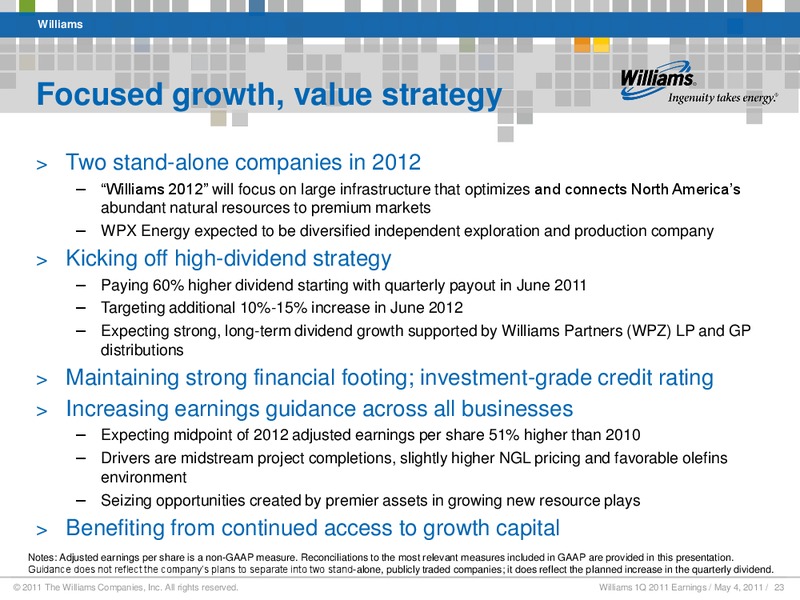 Q1 2011 RESULTS – Williams Companies, Inc. – slide 21