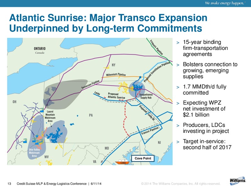 CREDIT SUISSE MLP ENERGY LOGISTICS CONFERENCE – Williams Companies, Inc. – slide 11