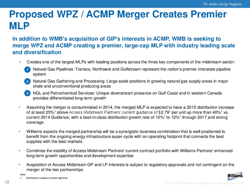 GLOBAL INFRASTRUCTURE PARTNERS ACQUISITION – Williams Companies, Inc. – slide 10