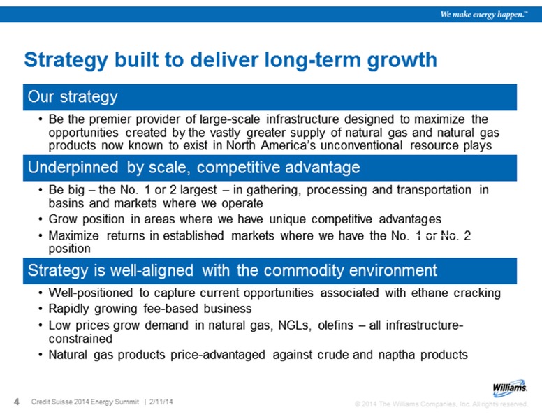 CREDIT SUISSE 19TH ANNUAL ENERGY SUMMIT – Williams Companies, Inc. – slide 2