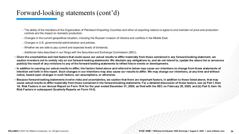 2Q 2025 Earnings Call – Williams Companies, Inc. – slide 32