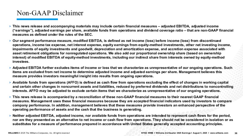 2Q 2025 Earnings Call – Williams Companies, Inc. – slide 34