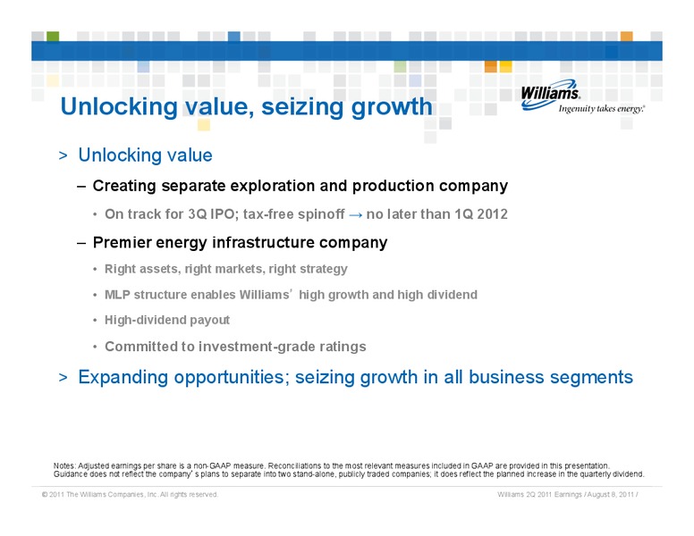 Q2 2011 RESULTS – Williams Companies, Inc. – slide 11
