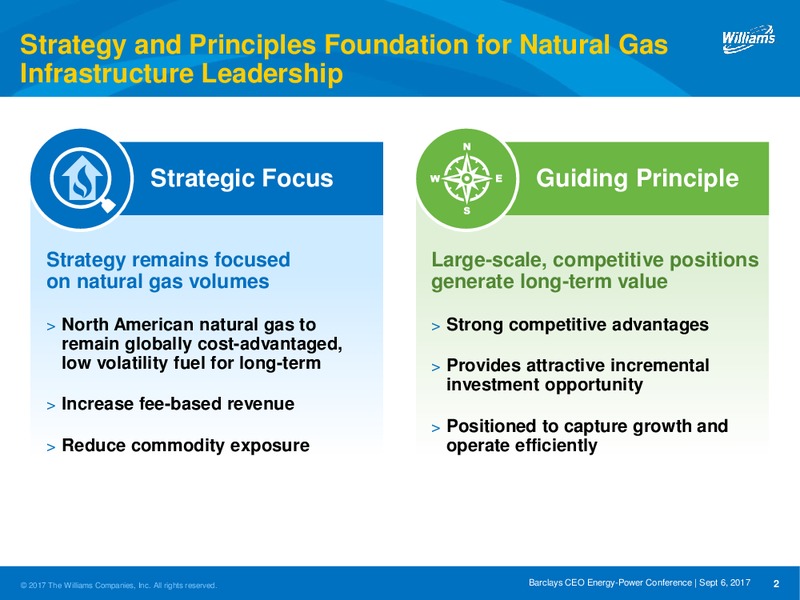 Barclays CEO Energy 2017 Power Conference – Williams Companies, Inc. – slide 2