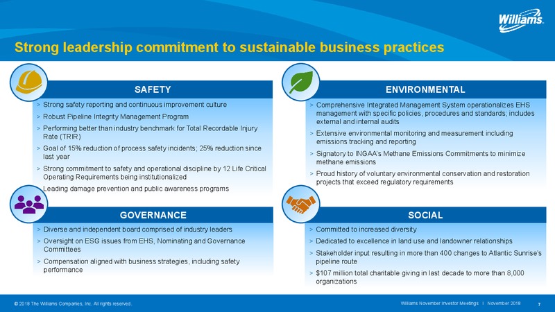2018 Investor Day – Williams Companies, Inc. – slide 7