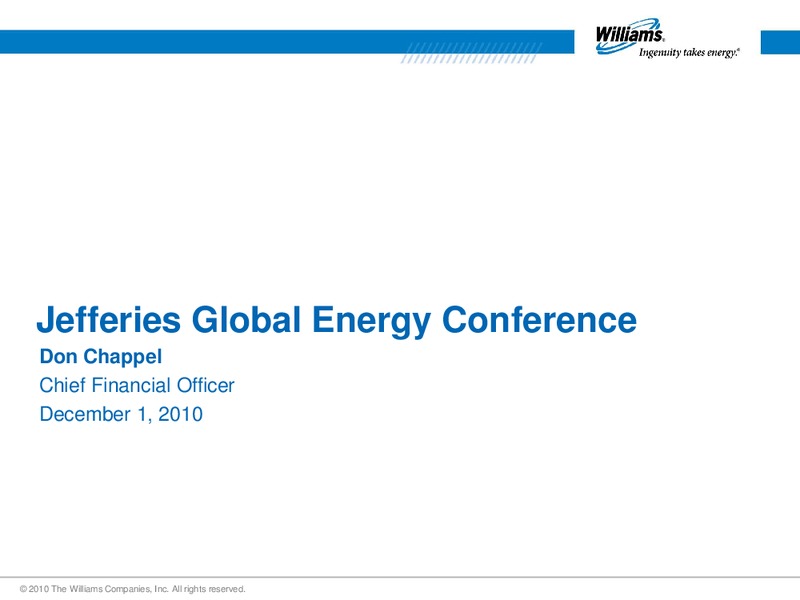 JEFFERIES GLOBAL ENERGY CONFERENCE – Williams Companies, Inc. – slide 1