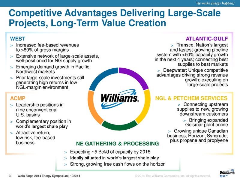 Wells Fargo 2014 Energy Symposium – Williams Partners Lp – slide 3