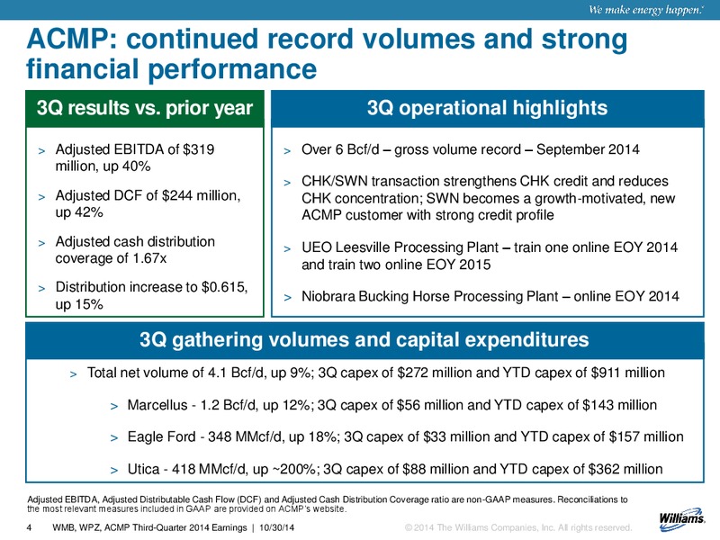 Q3 2014 RESULTS – Williams Partners Lp – slide 4