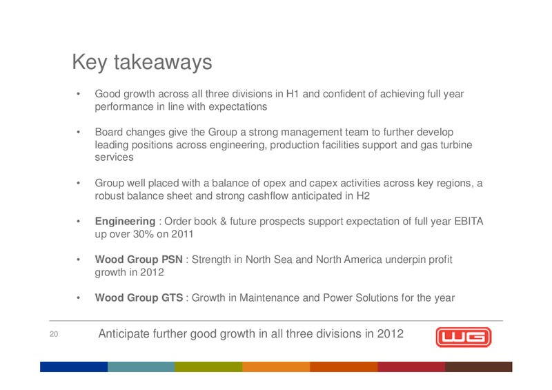 2012 INTERIM RESULTS – Wood Group – slide 20
