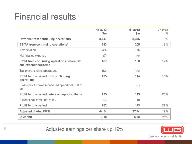 2013 INTERIM RESULTS – Wood Group – slide 6