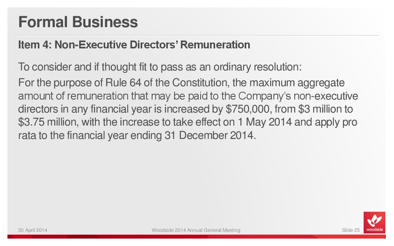 APRIL 2014 ANNUAL GENERAL MEETING – Woodside Petroleum Ltd. – slide 24