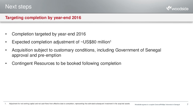 July 2016 Investor Pack Presentation – Woodside Petroleum Ltd. – slide 6