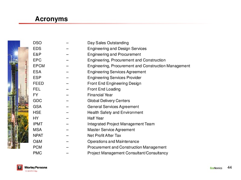 FY 2016 Results – WorleyParsons Limited – slide 43