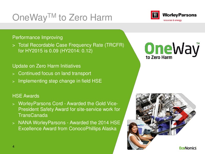 H1 2015 RESULTS – WorleyParsons Limited – slide 4