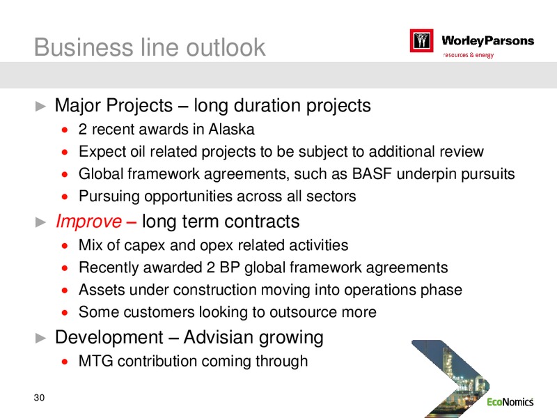 H1 2015 RESULTS – WorleyParsons Limited – slide 30