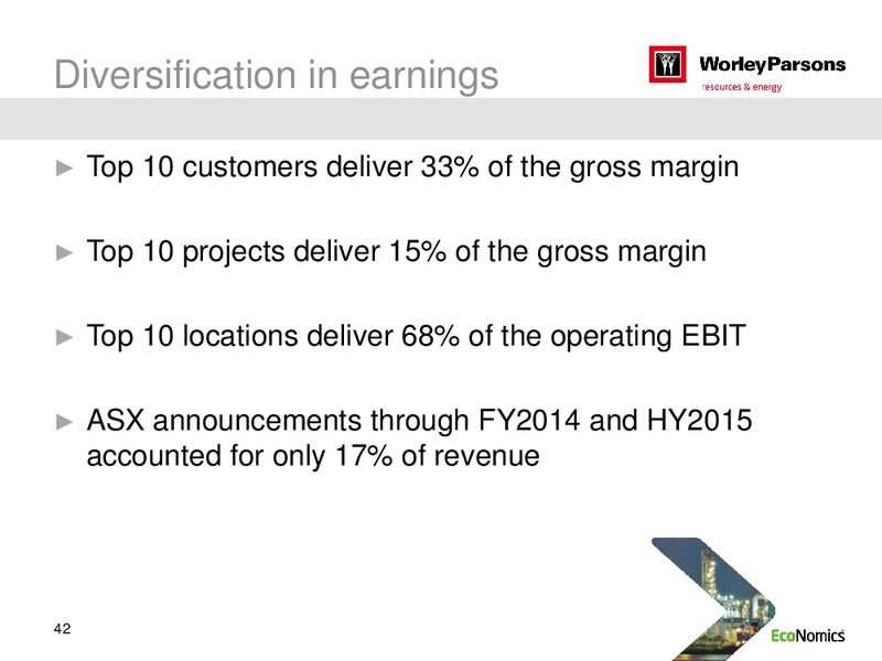 H1 2015 RESULTS – WorleyParsons Limited – slide 42