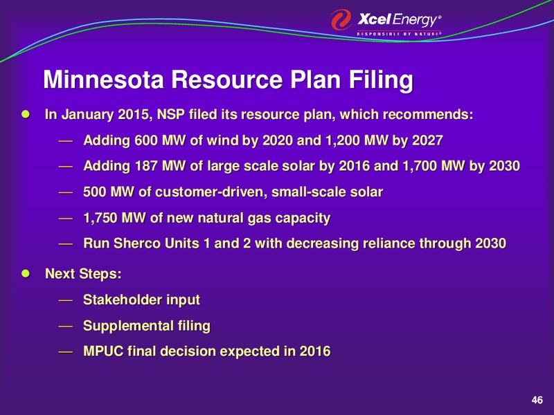 A Strategic Plan for Growth – Xcel Energy – slide 45