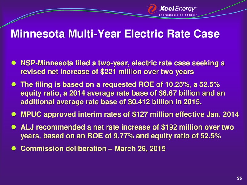 Investor Meetings – Xcel Energy – slide 34