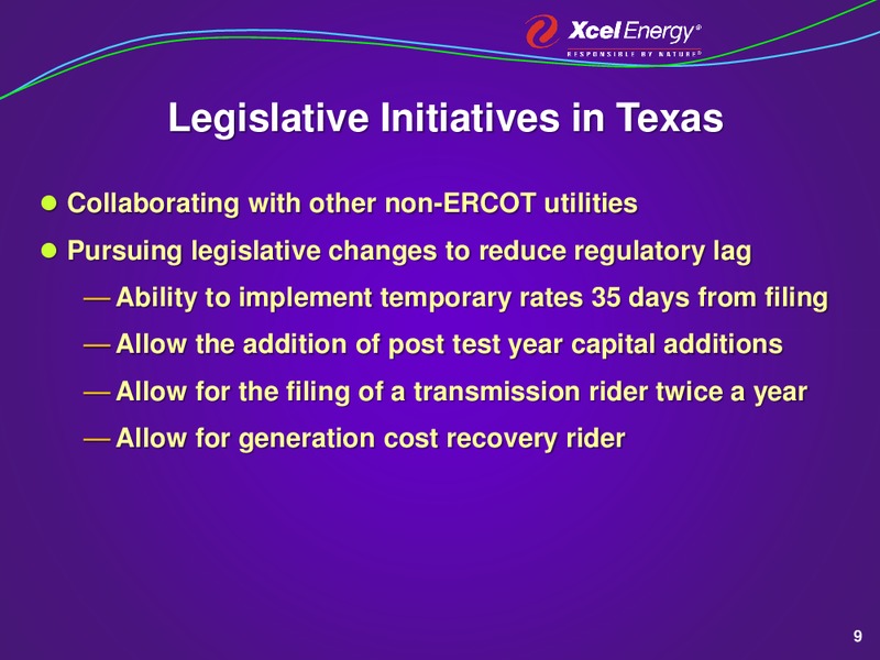 WEST COAST INVESTOR MEETINGS – Xcel Energy – slide 8