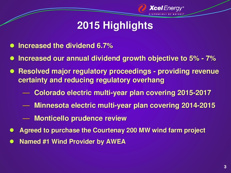 AGA FINANCIAL CONFERENCE – Xcel Energy – slide 2