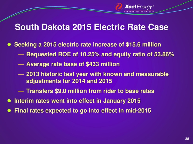 AGA FINANCIAL CONFERENCE – Xcel Energy – slide 37
