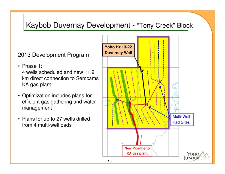 NOVEMBER 2012 CORPORATE PRESENTATION – Yoho Resources Inc. – slide 13