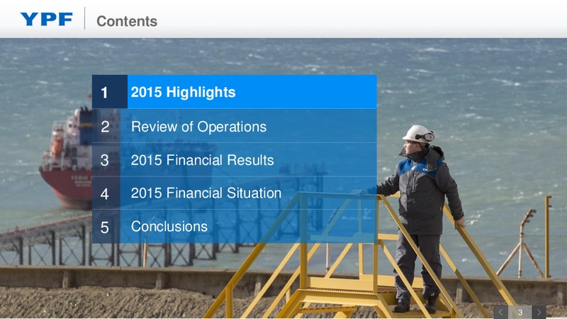 Full Year 2015 Earnings Webcast – YPF S.A. – slide 2