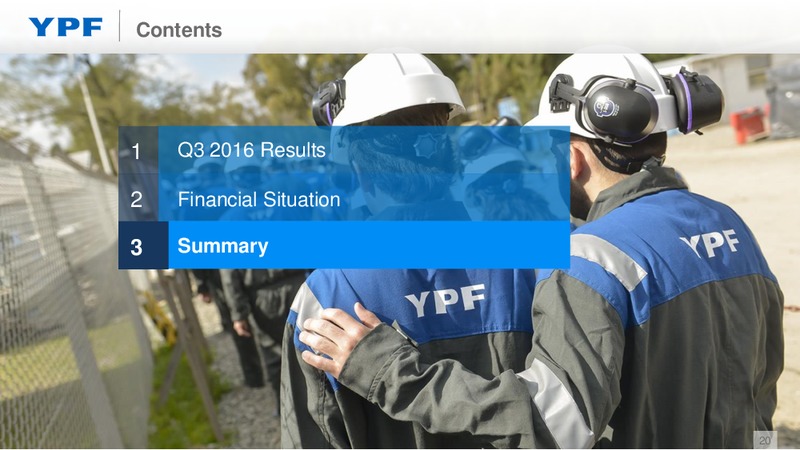 Q3 2016 Earnings Webcast – YPF S.A. – slide 19