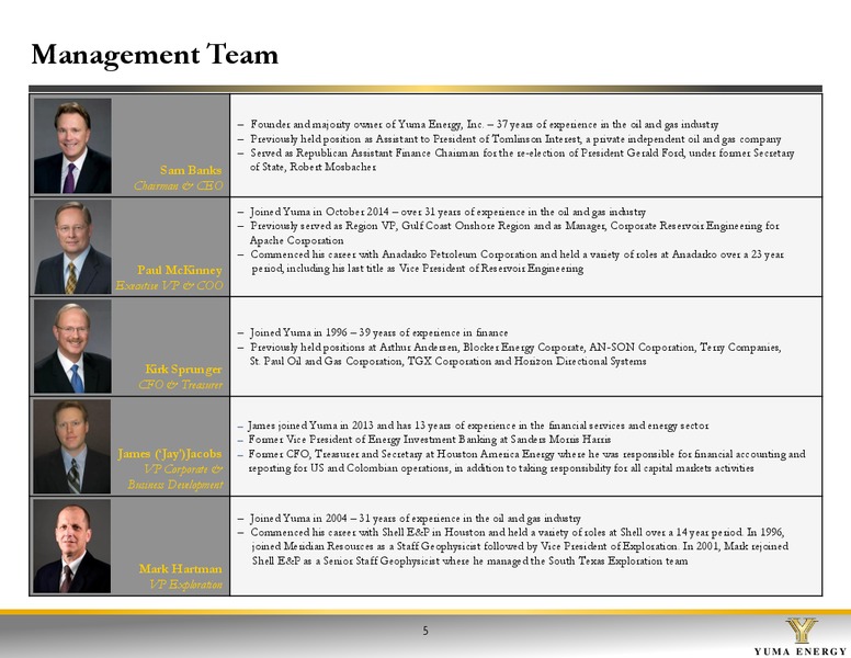 Investor Presentation – Yuma Energy, Inc. – slide 5