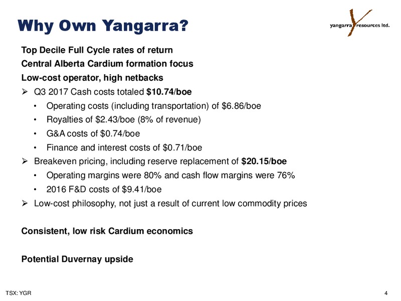 February 2018 Corporate Presentation – Yangarra Resources Ltd. – slide 4