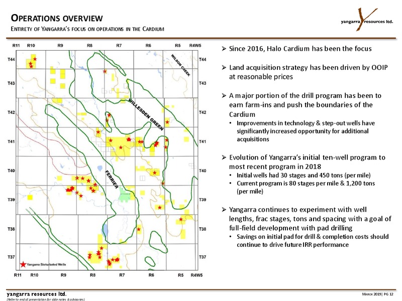 March 2019 Corporate Presentation – Yangarra Resources Ltd. – slide 12