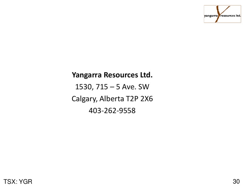 November 2016 Corporate Presentation – Yangarra Resources Ltd. – slide 28