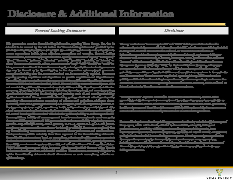 December 2017 Investor Presentation – Yuma Energy, Inc. – slide 2